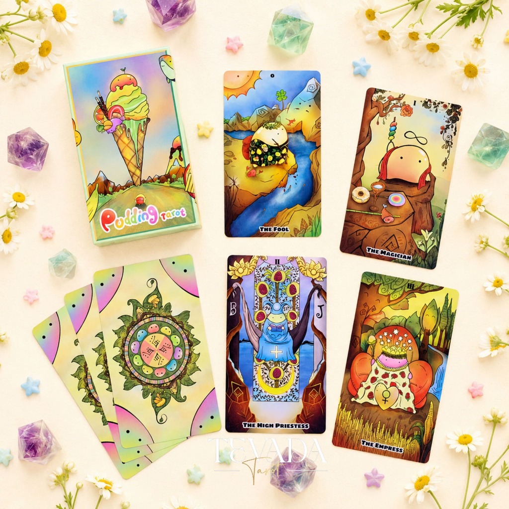 ไพ่ยิปซี ไพ่ทาโรต์ของแท้ ไพ่ทาโร่ Pudding Tarot น่ารัก ภาพสวย อ่านง่าย ของแท้ พร้อมส่ง