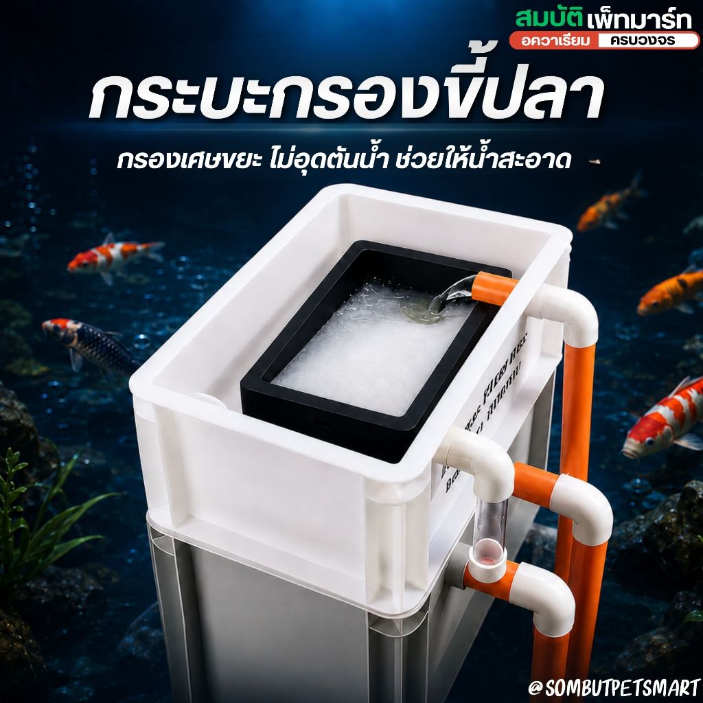 กระบะกรองขี้ปลา ตะกอน เศษอาหาร มูลปลา สำหรับกรองคอนโด บ่อปลา ตู้ปลา ประหยัดใยกรอง แค่นำมาล้างใช้ซ้ำได้