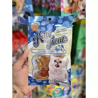 1456 Kitty Treats CHICKEN & FISH คิตตี้ ทรีต สไปรัล ซอฟท์ ชิคเก้น วิท ฟิช ขนมแมว (ไก่และปลา) ***1ถุง 39บาท