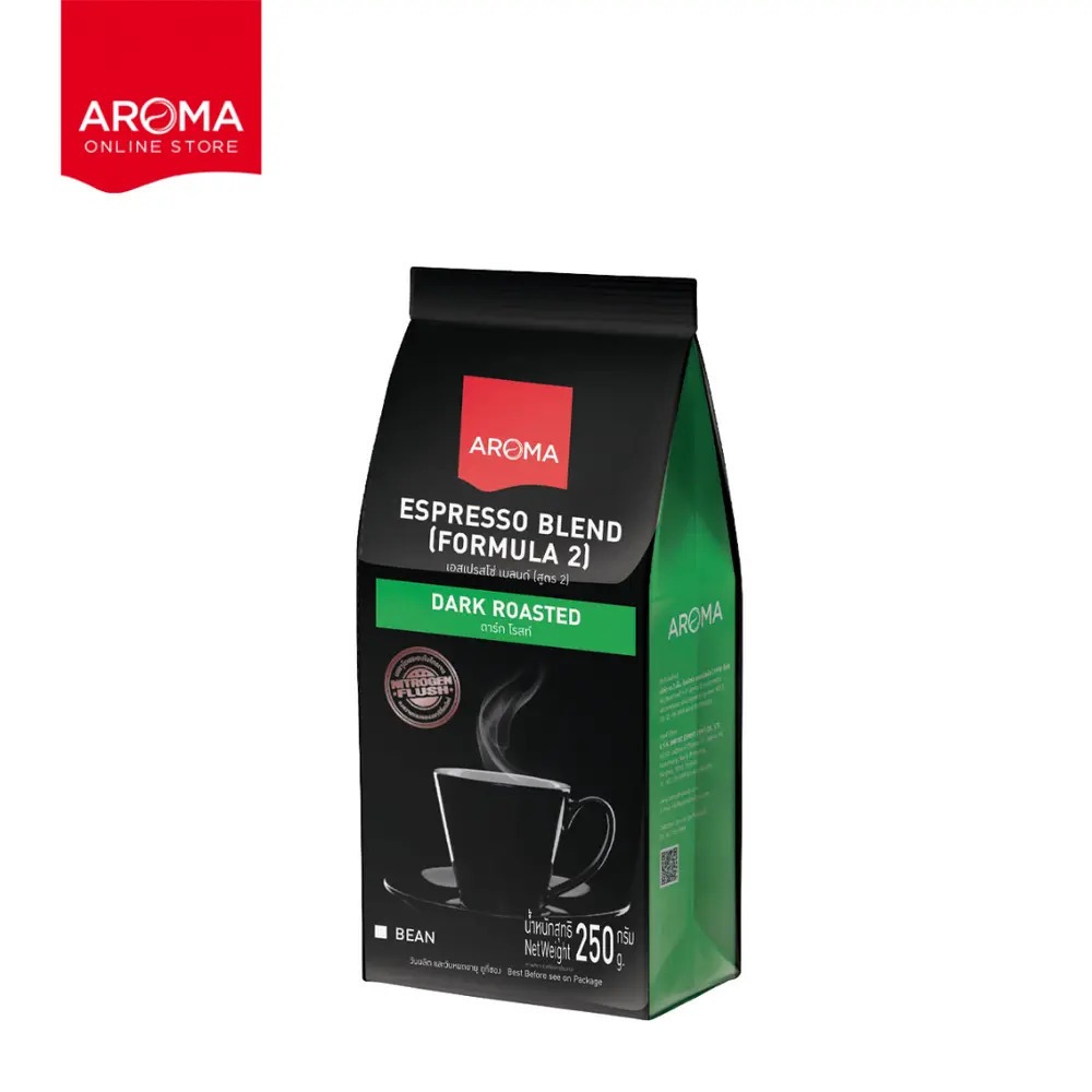 Aroma Coffee เมล็ดกาแฟคั่ว Aroma Espresso (สูตร 2) 250 G.