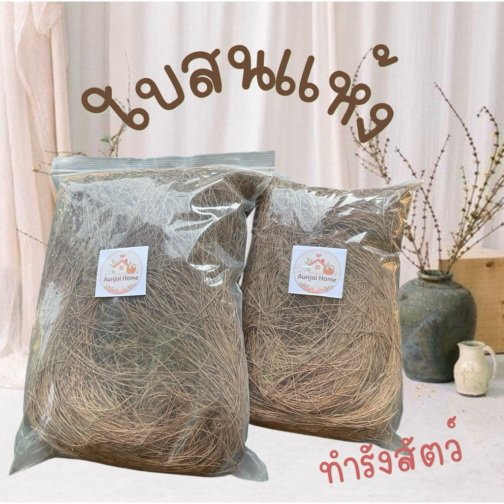 ใบสนแห้งธรรมชาติ สำหรับทำรังนก / ที่นอนสัตว์ | 500 กรัม