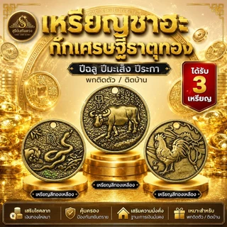 เหรียญซาฮะ ธาตุไฟ 12 นักษัตร (1ชุดได้ 3 เหรียญ) ซินแสแนะนำ 2.9cm แก้ชง หนุนดวง เสริมฮวงจุ้ย พกติดตัว เรียกโชคลาภ ฮวงจุ้ย