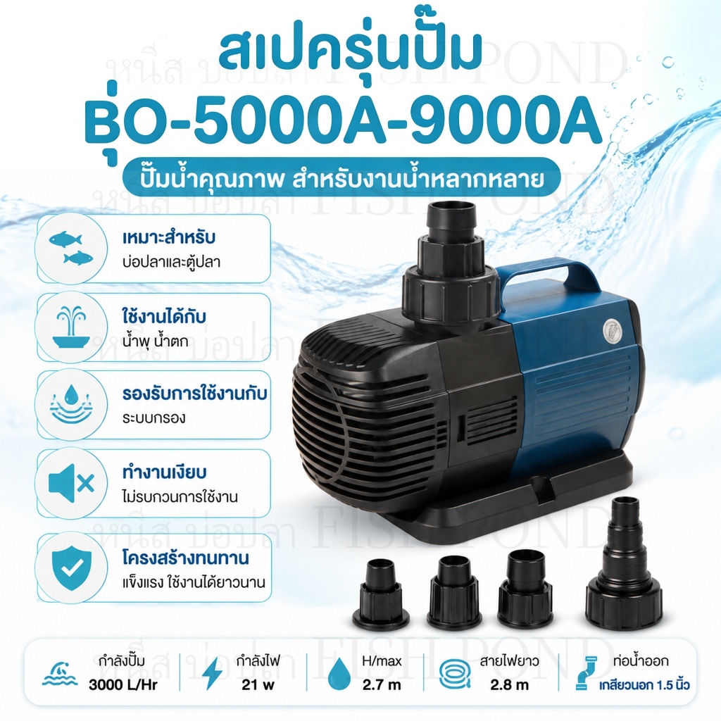 ปั๊มน้ำประหยัดไฟ  BO-5000A ,BO-9000A