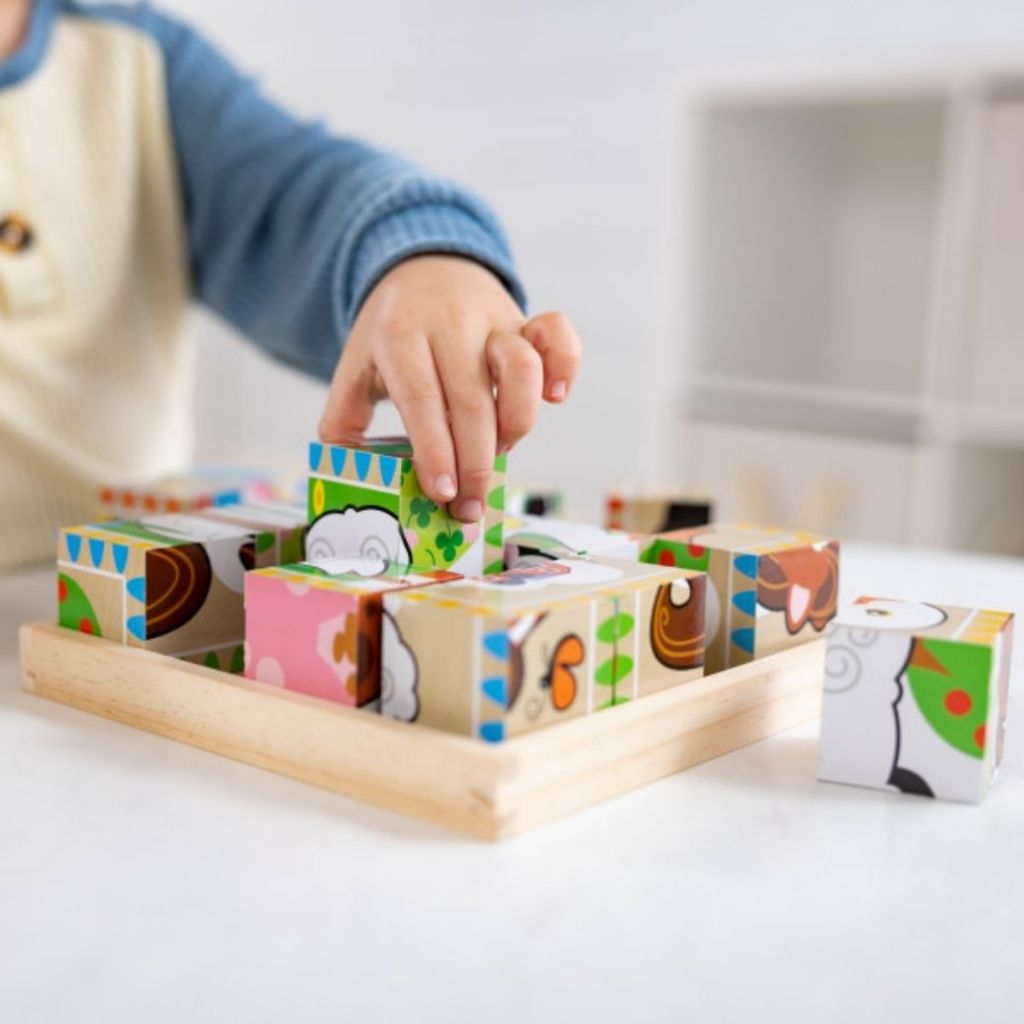 Melissa & Doug بازل مكعبات خشبية 16 قطعة (6 صور) — صورة 5