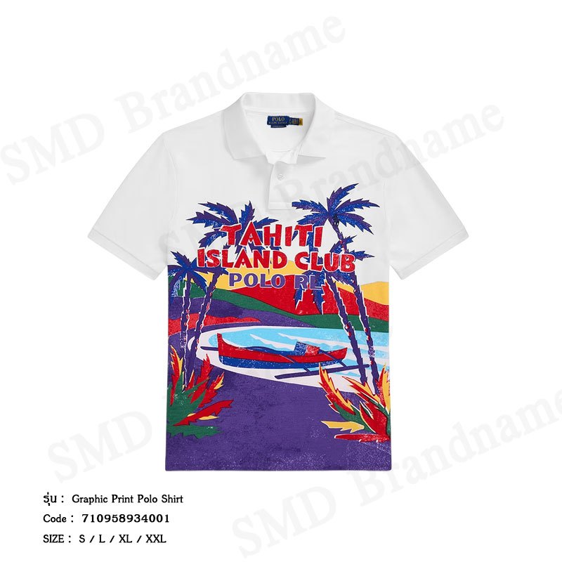 Polo Ralph Lauren เสื้อโปโลผู้ชาย รุ่น Graphic Print Polo Shirt Shirt Code: 710958934001