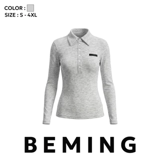 Bemingtop1238(S-4XL)-Lovi Polo - เสื้อโปโลแขนยาวทรงเข้ารูปดีไซน์เรียบกระดุมหน้า