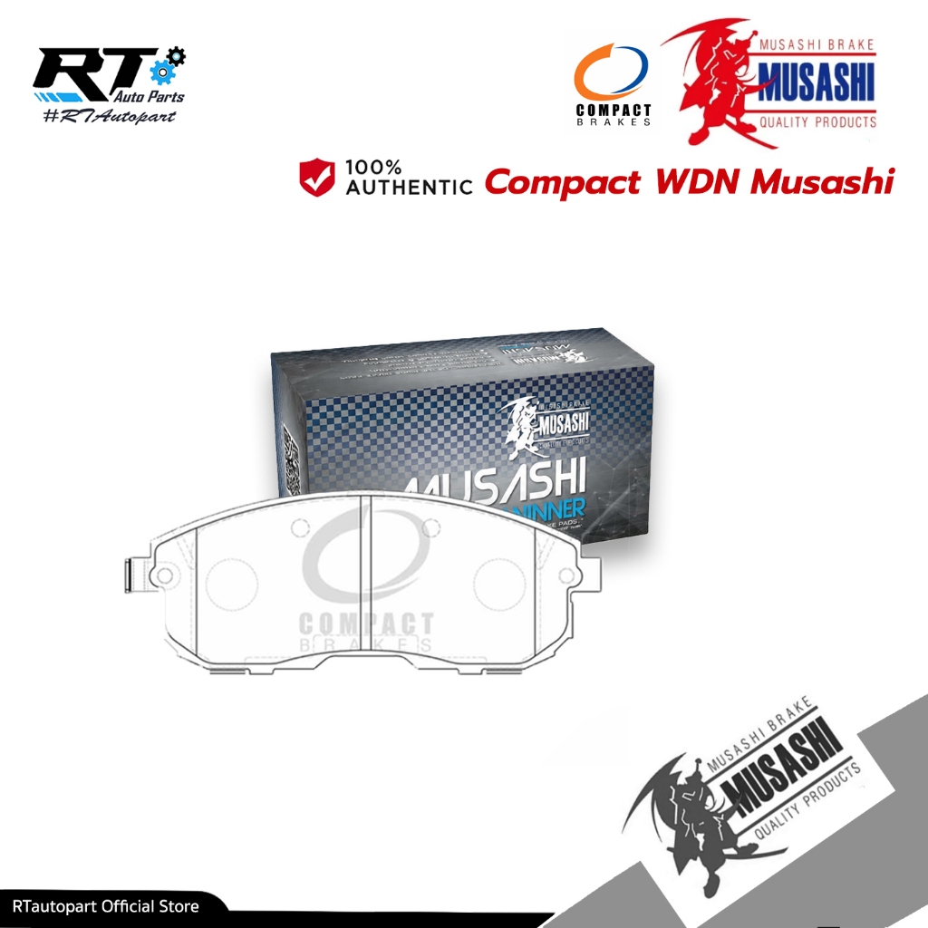 Compact Musashi ผ้าดิสเบรคน้า Teana J32 ปี09-13 Juke Sylphy Pulzar เครื่อง1.6 1.8 B17 ปี12-20 l WDN-
