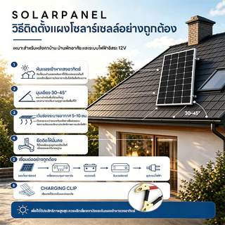 แผงโซล่าเซลล์ solar cell 12Vสำหรับชาร์จแบตเตอรี่ แผงโซร่าเซลล์ Solar panel Monocrystalline แผงโซล่า