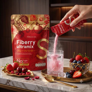Pimnatcha Fiberry ไฟเบอร์รี่ พิมพ์นัชชา รสเบอร์รี่ 1 ห่อ 30 ซอง ปริมาณ 450 กรัม