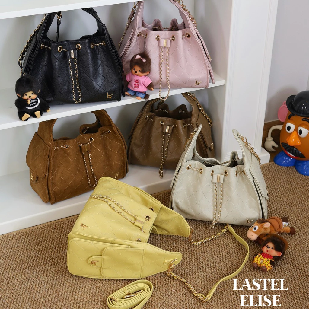 (NEW) LASTEL กระเป๋าสะพาย Elise หนังคาเวีย สายสะพาย2เส้น