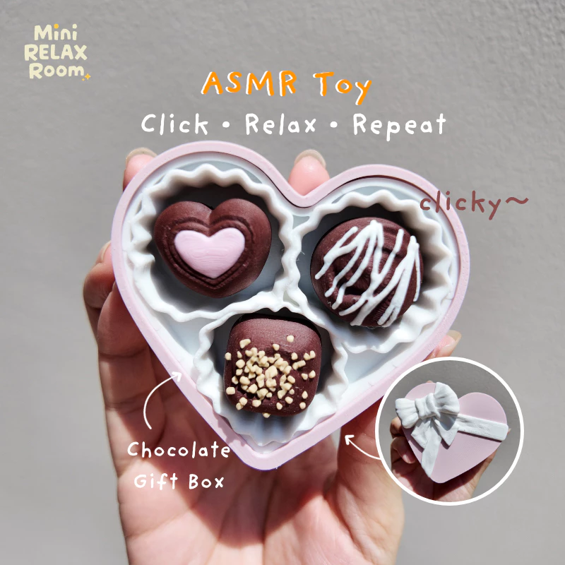 ASMR Clicker กล่องช็อกโกแลตรูปหัวใจ ของเล่นคลายเครียด (Blue switch) กล่องของขวัญ ของขวัญวันเกิด วาเลนไทน์
