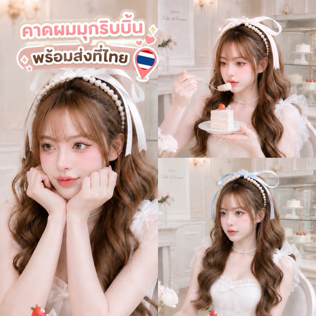 🇹🇭ร้านไทย พร้อมส่ง คาดผมมุข คาดผมโบว์ คาดผมริบบิ้น คาดผมน่ารัก คาดผมเกาหลี