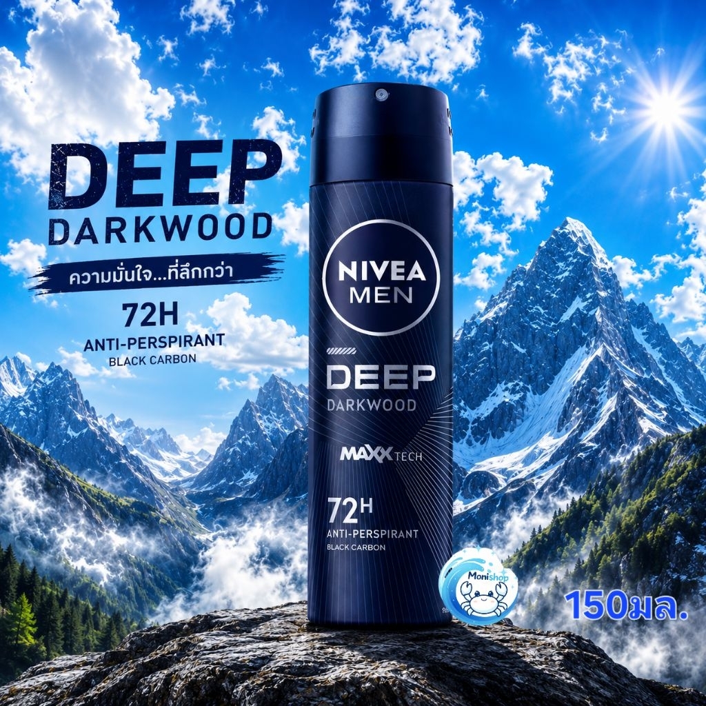 นีเวีย เมน สเปรย์ ดีพ ดาร์กวูด 150 มล. 2ชิ้น NIVEA