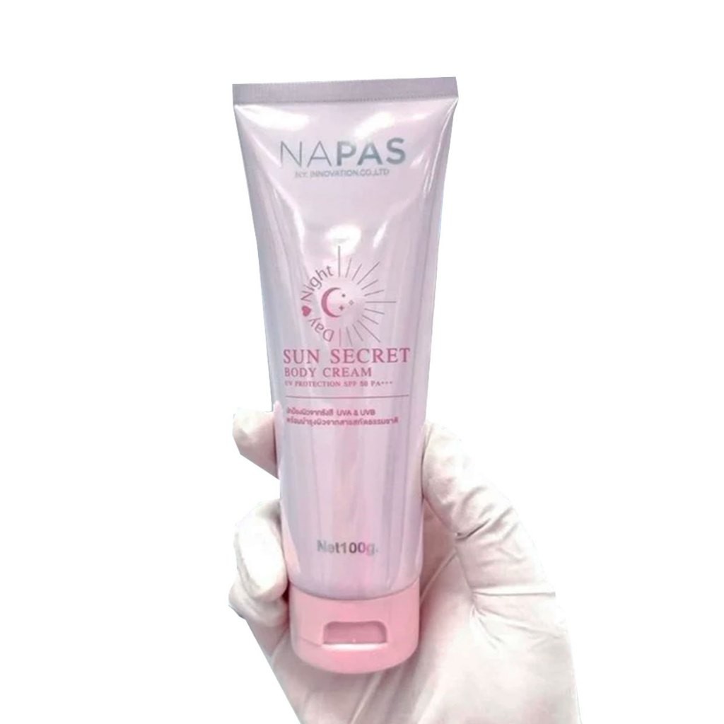 ของแท้100% ครีมกันแดด NAPAS SPF50 PA+++ 100ml เนื้อบอดี้ครีมบางเบา กลิ่นหอมละมุน