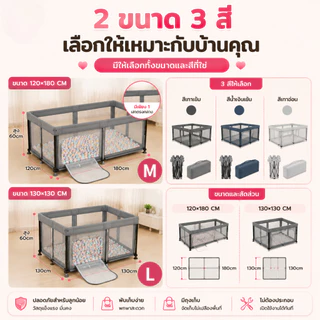 NIVICO BEBE คอกกั้นเด็กพับได้ ไม่ต้องประกอบ พื้นที่เล่นสำหรับเด็ก พกพาสะดวก ตาข่ายระบายอากาศ โครงแข็งแรง คอกกั้นเด็ก