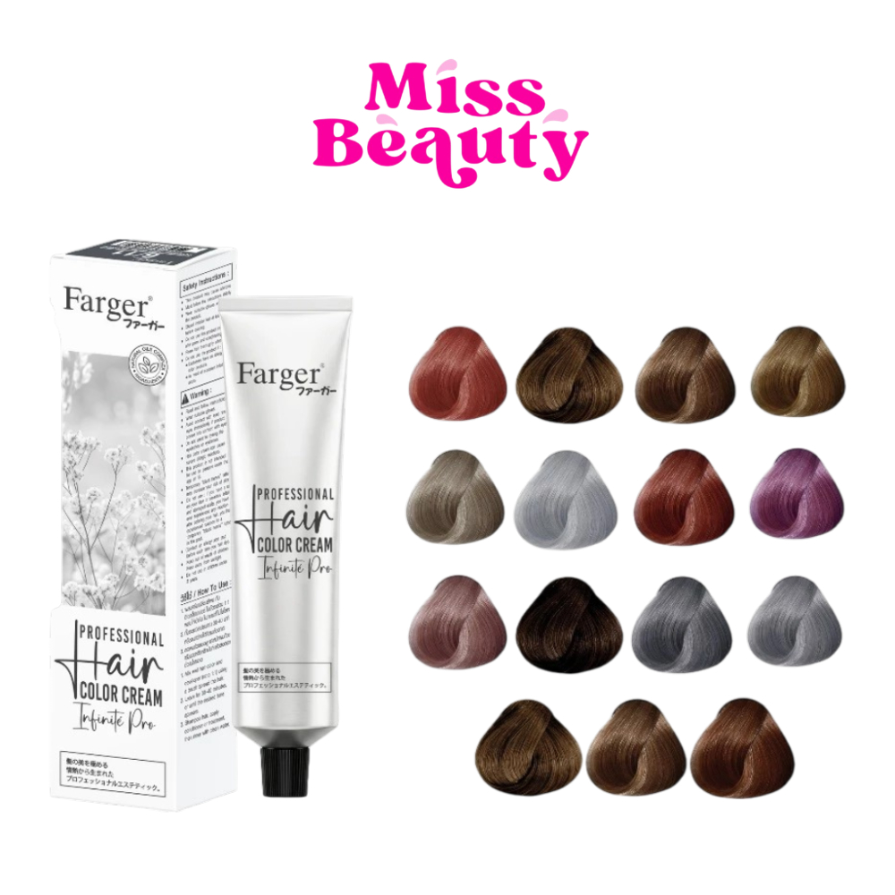 Farger Professional Hair color Cream ฟาร์เกอร์ โปรเฟสชั่นแนล แฮร์ คัลเลอร์ ครีมเปลี่ยนสีผม สีชัด ติดทน 100 มล.