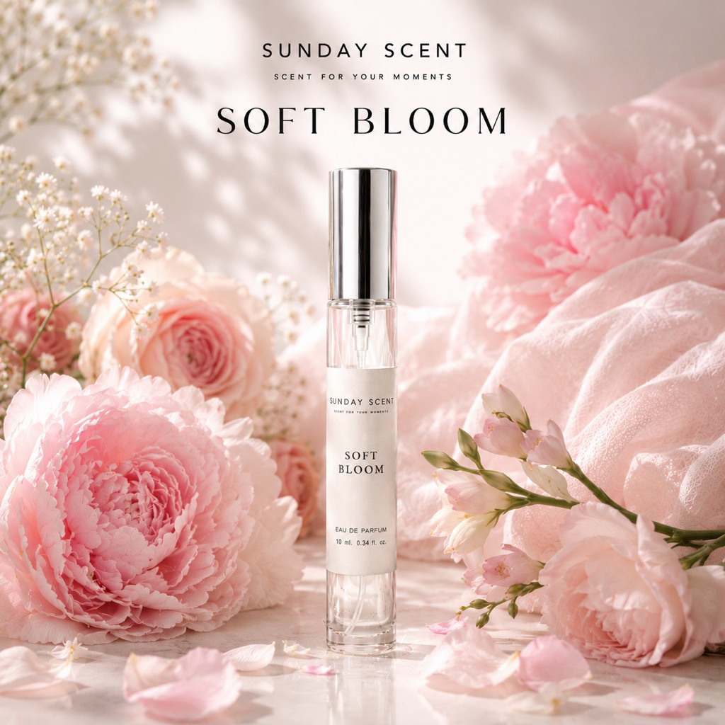 Sunday Scent - Soft Bloom Eau de Parfum 10ml | น้ำหอมฟลอรัล ดอกไม้สีขาว หอมสะอาด ละมุน Unisex ติดทนนาน
