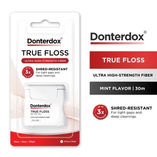 Donterdox - TRUE FLOSS Dental Floss ไหมขัดฟันเส้นใยประสิทธิภาพสูง PFAS-Free ขาดยากไม่แตกเป็นฝอย เข้าซอกฟันแคบได้ง่าย 30m