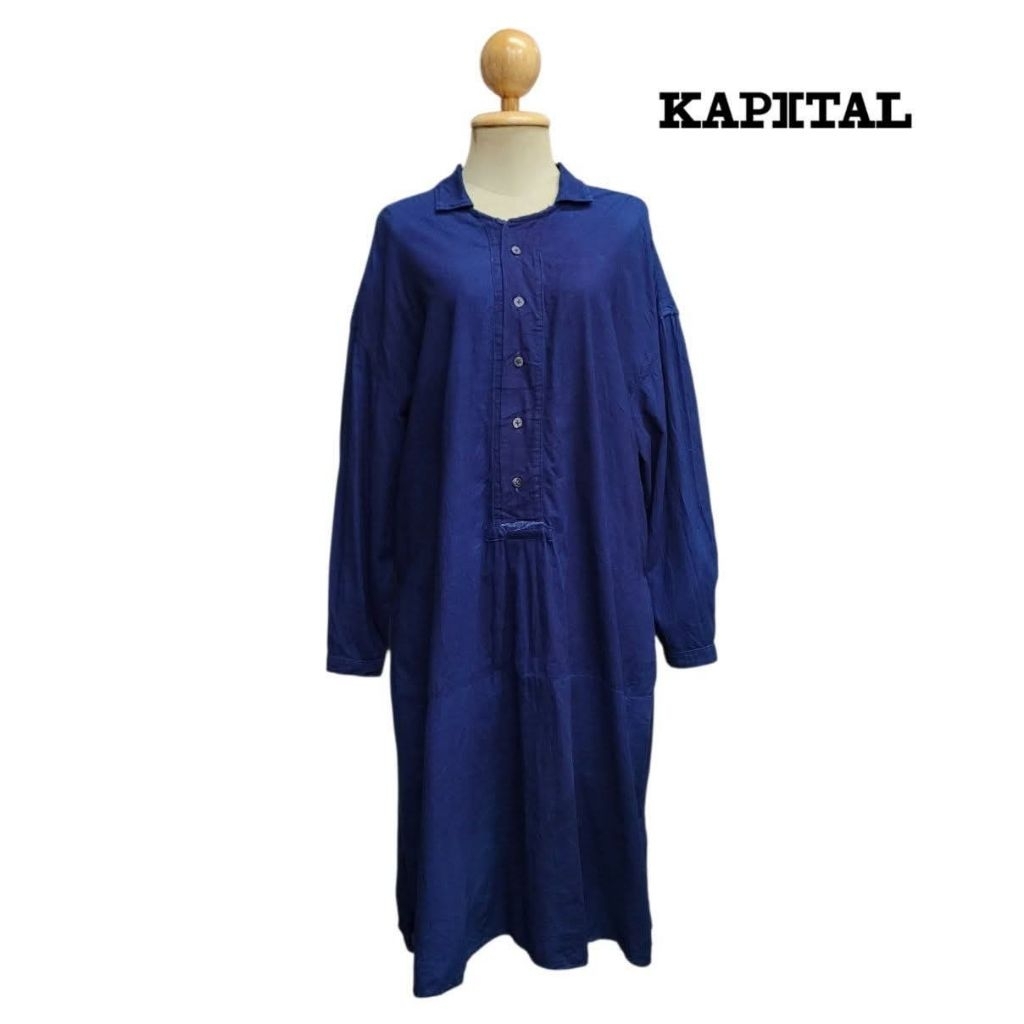 Kapital Indigo Washed Indigo Oversized Dress