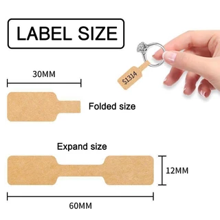 200 ชิ้น ป้ายห้อยแท็กราคาแหวน ป้ายกระดาษแขวนของ 1.2x6cm ป้ายราคาเครื่องประดับ จิวเวลรี่ สร้อยคอ Hangtags