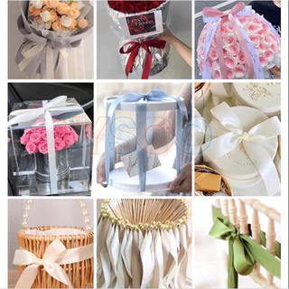 ริบบิ้นผ้าซาติน หน้ากว้าง 2.5CM ยาว 25 หลา ริบบิ้นทำโบว์ ตกแต่ง ริบบิ้นตกแต่ง DIY (พร้อมส่ง)