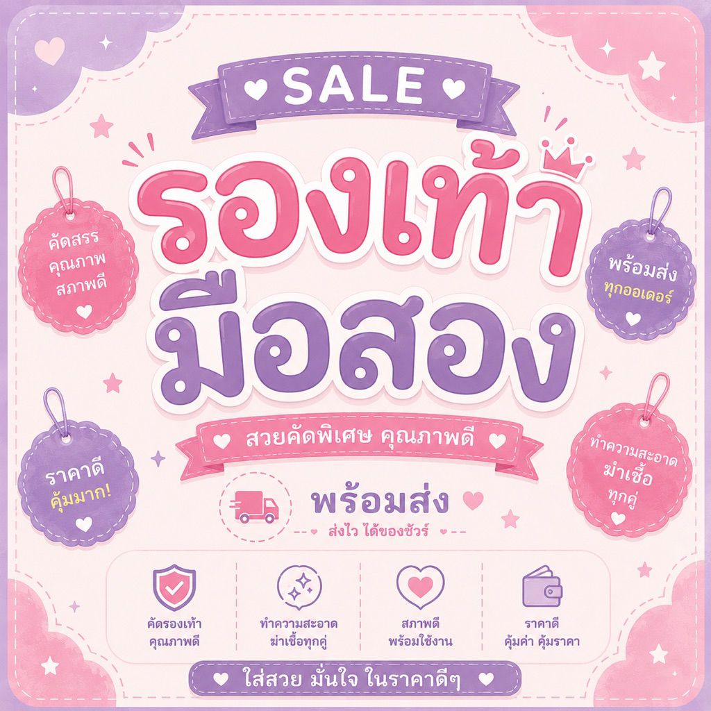 รองเท้ามือสอง แบรนด์แท้ทุกคู่ ส่งต่อตามสภาพ Skechers one piece , Nike Air , รองเท้าบูทH&M , LV
