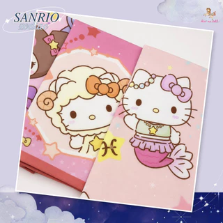 Kiss me doll ผ้าพันคอ ผ้าคลุมไหล่ Sanrio Zodiac 12 ราศี ขนาด 100x100 ซม. ลิขสิทธิ์แท้