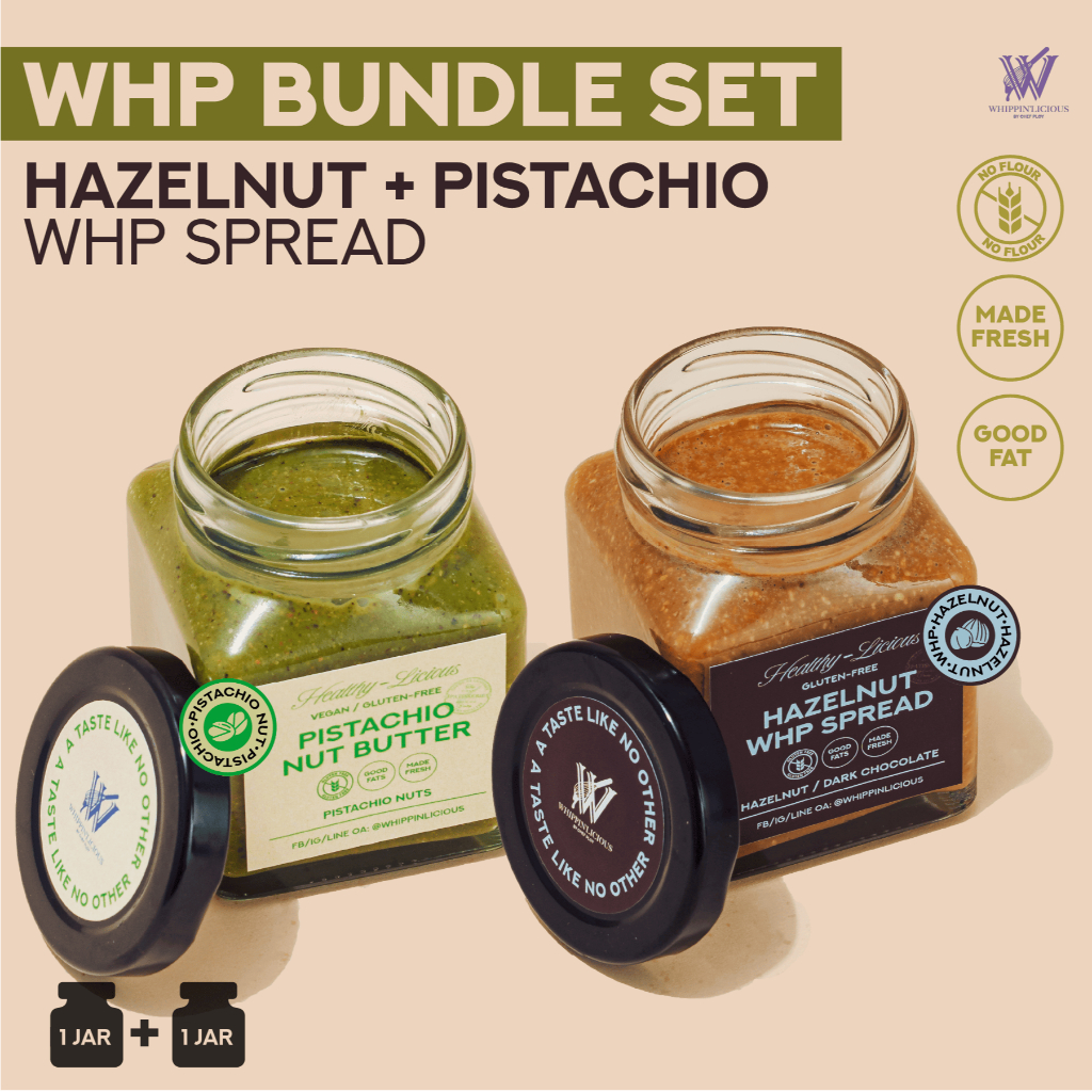 (ซื้อคู่ Spread) Whippinlicious Pistachio + Hazelnut กระปุกละ 180 กรัม