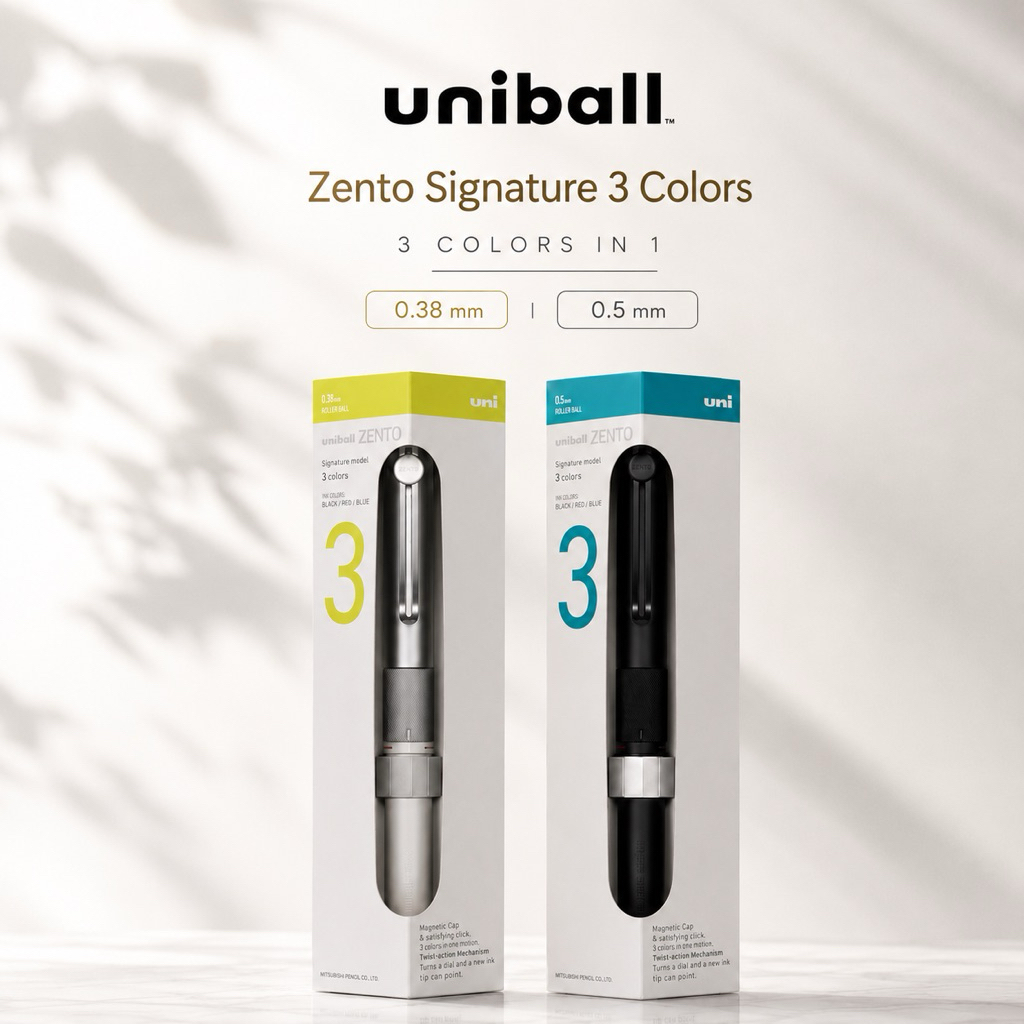 ปากกา Uniball ZENTO Signature 3 สี 3 ไส้ ของแท้จากญี่ปุ่น 🔥ใหม่ล่าสุด🔥 ไม่เสี่ยงภาษีนำเข้า [Pre-order]