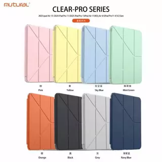 MUTURAL Clear Pro เคสไอแพด Gen10/11 iPad Pro11 / Air 8 M4 / Air 7 / Air 6 / Air 4/5เคสฝาพับแกน Y เคสกันกระแทก เคสใส