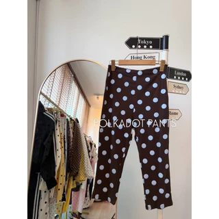 กางเกงคาปรีลายจุดใหญ่ Big Polka Dot Capri Pants