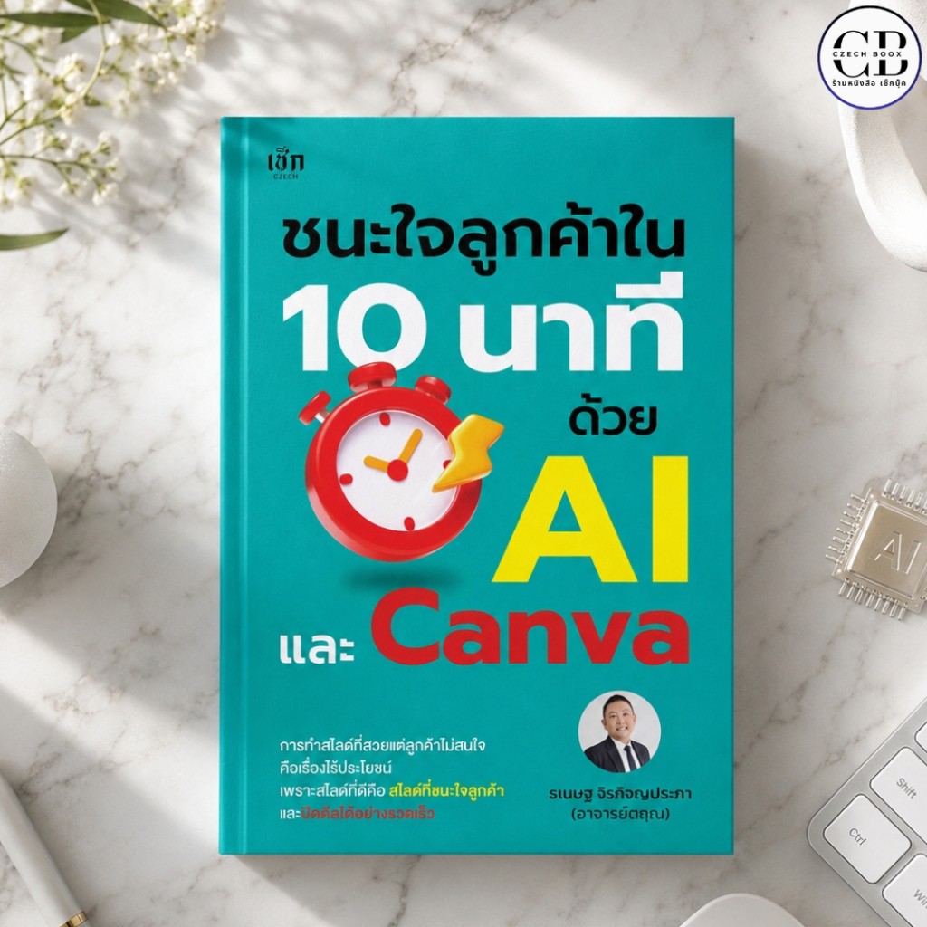 NEW หนังสือ ชนะใจลูกค้าใน 10 นาที ด้วย AI และ Canva : นัหเขียน ธเนษฐ จิรกิจญประภา
