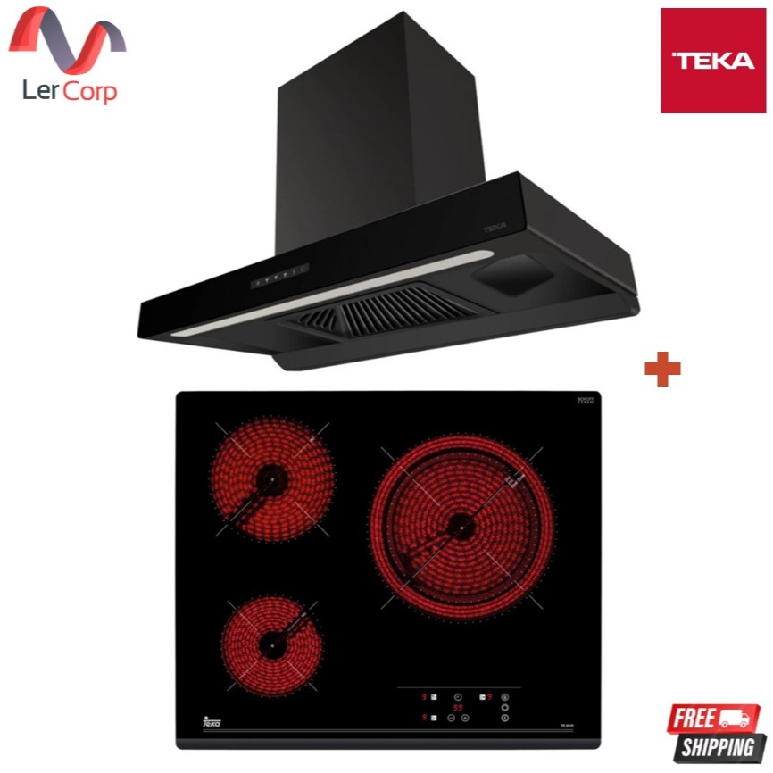 (Teka) เครื่องดูดควัน ขนาด 90 cm. รุ่น DLH 9158 T + เตาเซรามิค 3 หัวเตา ขนาด 60 ซม. รุ่น TZ 6315