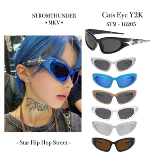 แว่นแฟชั่น Cats Eye Y2K แว่นตากันแดดผู้หญิง ผู้ชาย Star Hip Hop Street