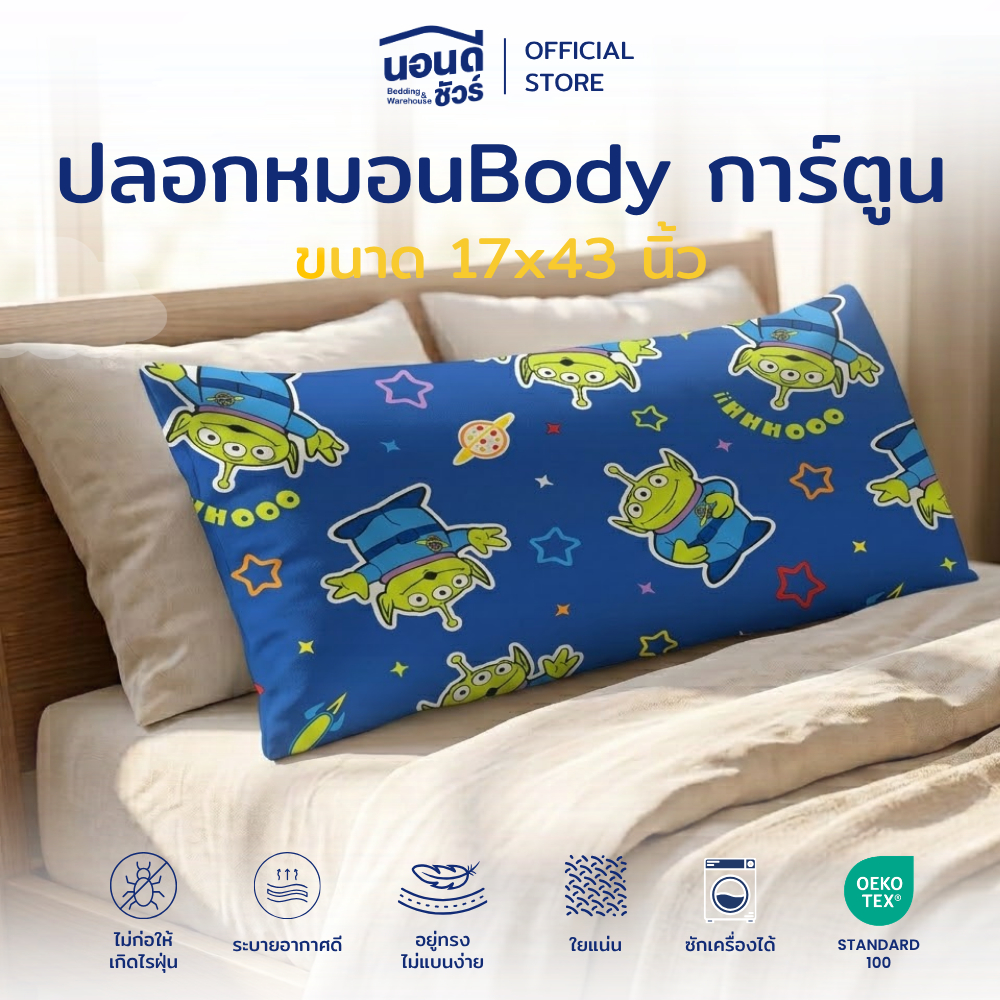 ปลอกหมอนบอดี้ 17 x 43 นิ้ว ลายการ์ตูน