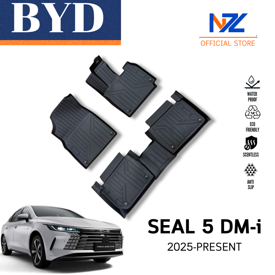 【NZL】พรมปูพื้นรถยนต์ SEAL 5 DM-i (2025-ปัจจุบัน) พรมรถยนต์ TPE 3D ตรงรุ่น