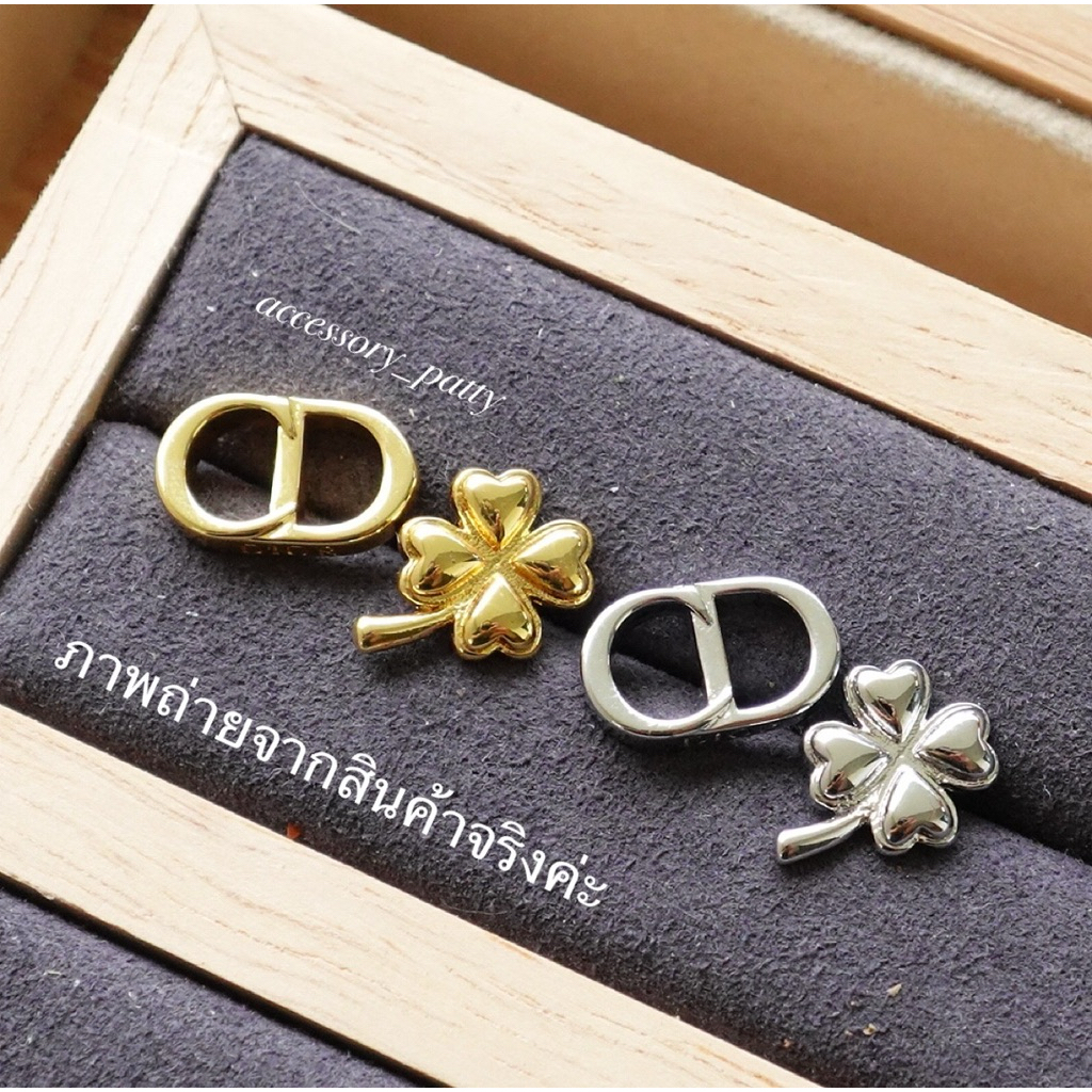 ✨ต่างหูก้านเงิน รุ่นA36 ดีไซน์ดอกไม้4กลีบค่ะ ขนาด0.8x1.3cm มี2สีให้เลือกนะคะ