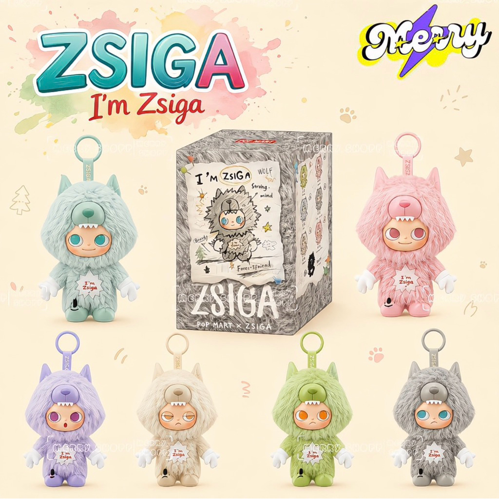✨พร้อมส่ง✨POPMART พวงกุญแจ ZSIGA I'm Zsiga Series จุ่มใหม่และเช็ดการ์ดไม่แกะซอง