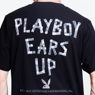 PLAYBOY 08PB เสื้อยืด เสื้อผ้าผู้ชาย/เสื้อ/เสื้อยืดสีดำ รุ่น P1MT265TB112BK