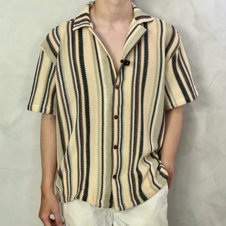 WELL เสื้อฮาวาย ผ้าทอฉลุ อก40"-52"