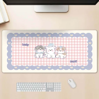 [พร้อมส่ง] แผ่นรองเมาส์ลายการ์ตูน งานเย็บขอบ ขนาด 80x30 ซม. (หนา 2 มม.) Biangels