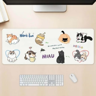 [พร้อมส่ง] แผ่นรองเมาส์ลายการ์ตูน งานเย็บขอบ ขนาด 80x30 ซม. (หนา 2 มม.) Biangels
