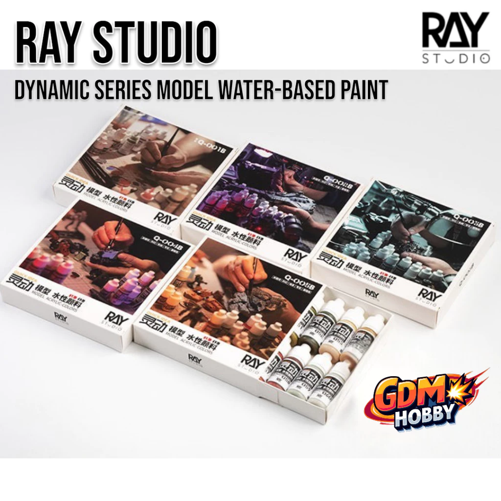 RAY STUDIO Dynamic Flat Paint Colour สีเพ้นท์โมเดล สีเพ้นมือ สูตรพิเศษ เรียบเนียนไม่ต้องพึ่งแอร์บรัช