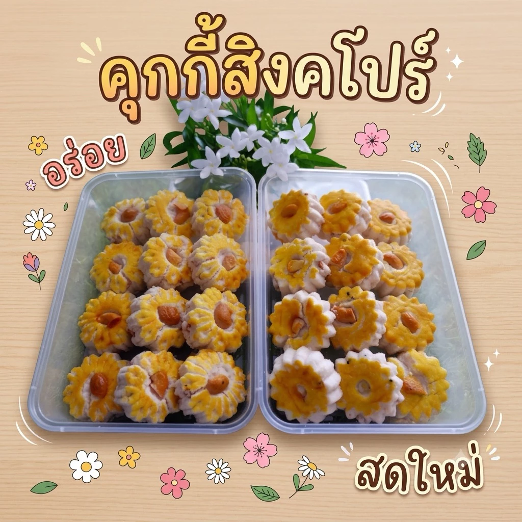 คุกกี้สิงคโปร์ 150 กรัม อบ สด ใหม่