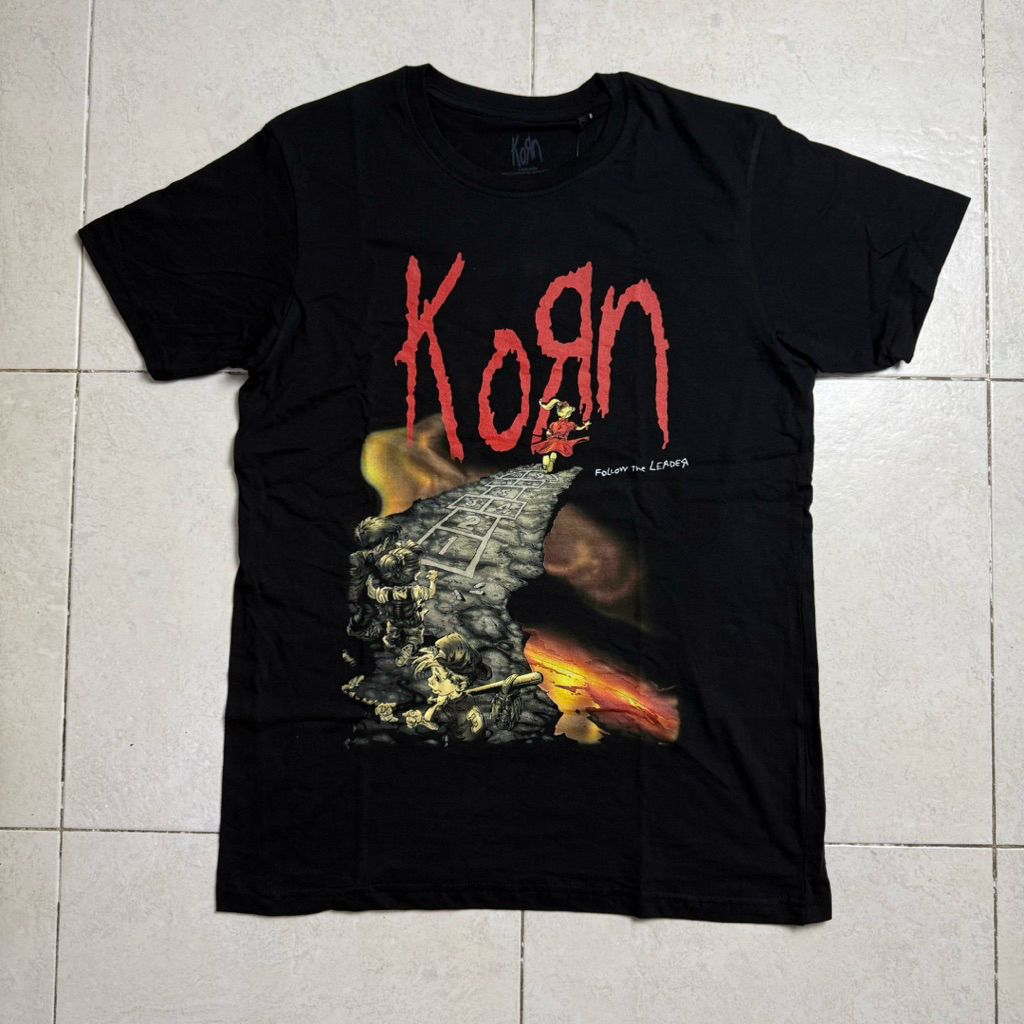 #พร้อมส่ง เสื้อวง KORN T-SHIRT - FOLLOW THE LEADER CLIFF (BLACK) ลิขสิทธิ์แท้ UK