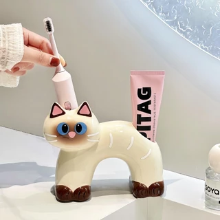 ชั้นวางแปรงสีฟัน รูปลักษณ์การ์ตูนน่ารัก สำหรับครอบครัว ตกแต่งห้องน้ำ