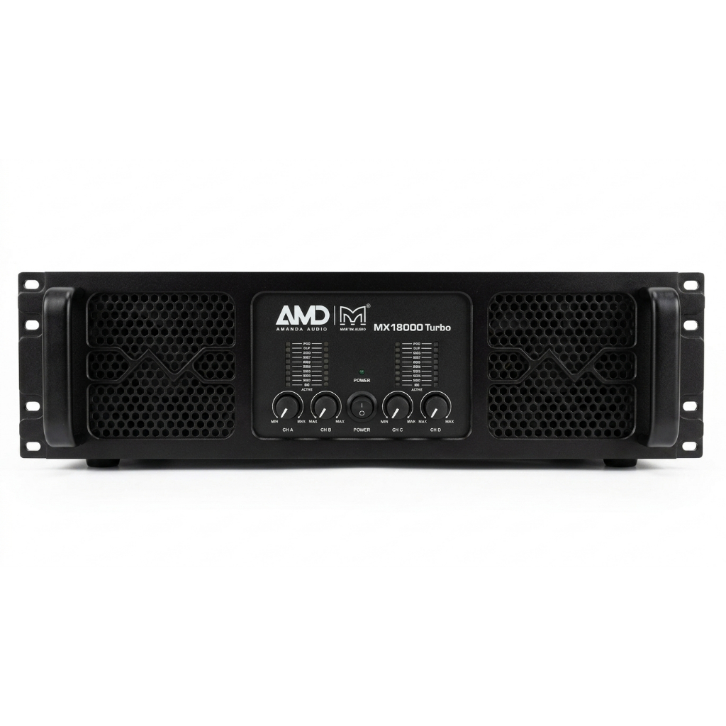 Power Amp รุ่น MX-18000 Turbo แอมป์ มาตีน 4 CH (ตัวท็อป คาปาสีทอง )  ขับซับ 18 นิ้วได้ 8 ดอก อิ่มๆ