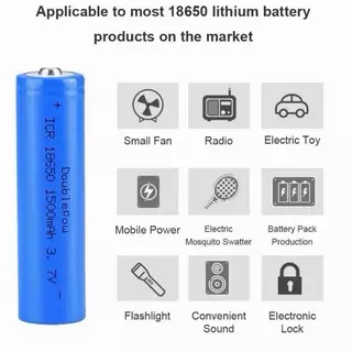 ถ่านชาร์จ18650แท้ Li-ion 3.7V 1500mAh ยี่ห้อ Doublepow
