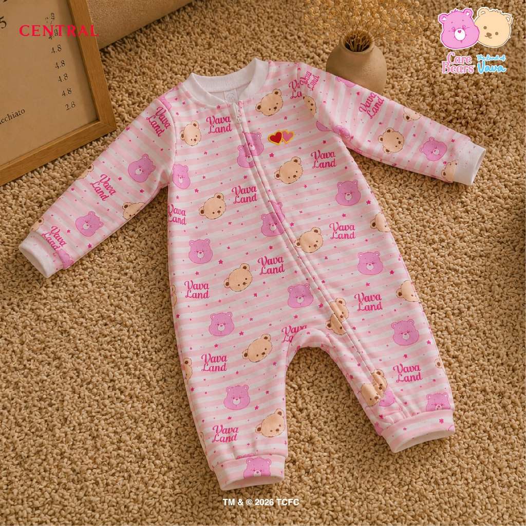 Thelandofvava 🐻LOOK22 - VNXB2040 ชุดนอนเด็กฮ๋อนซิป ผ้าหนานุ่ม unisex 🐻 Care Bears (Gummy Bear) ลิขสิ