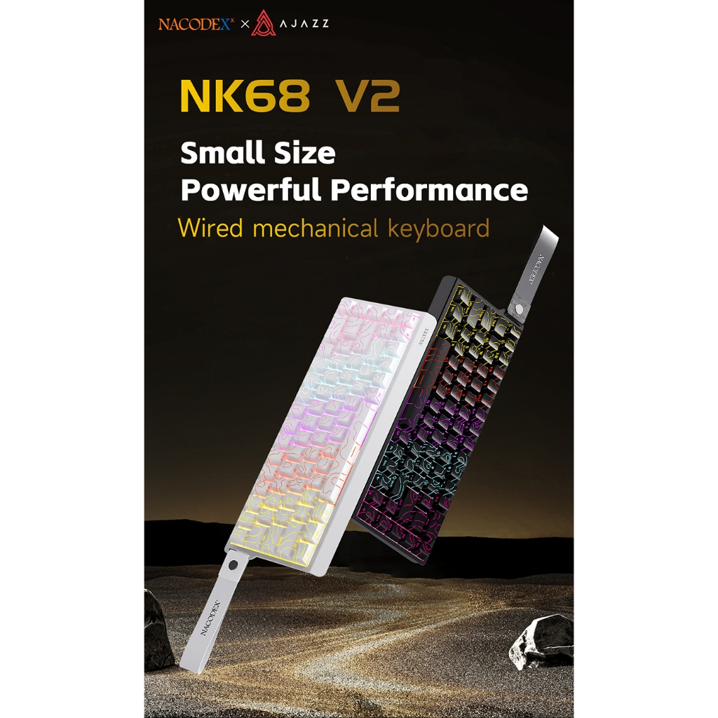 คีย์บอร์ดเกมมิ่ง Ajazz NK68 V2 Wired Mechanical Keyboard รับประกัน 1 ปี